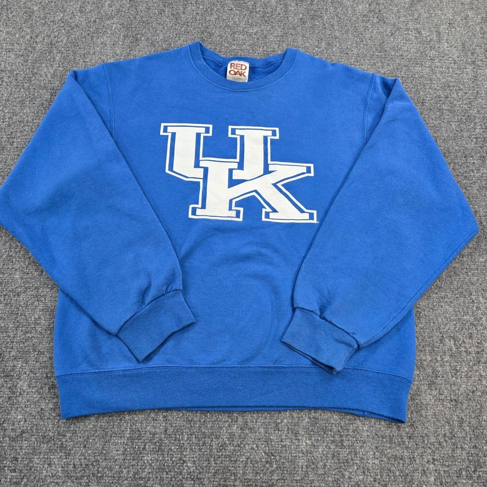 Vintage Kentucky Wildcats Sweatshirt Mens M Red‎ Oak NCAA College Crewneck Blue
